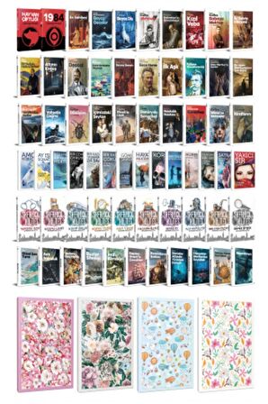 65 Dünya Klasiği Ve Çiçekli Çizgili Defter
Seti -2