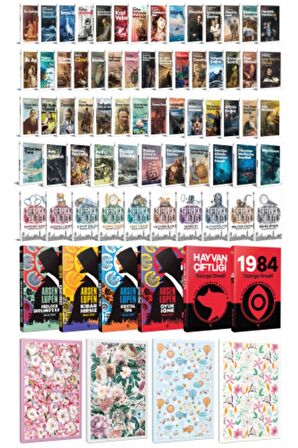 70 Dünya Klasiği Ve Çiçekli Çizgili Defter
Seti -2