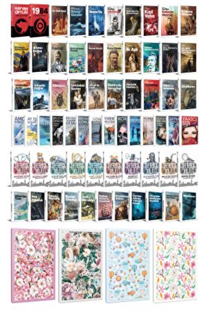 75 Dünya Klasiği Ve Çiçekli Çizgili Defter
Seti -2