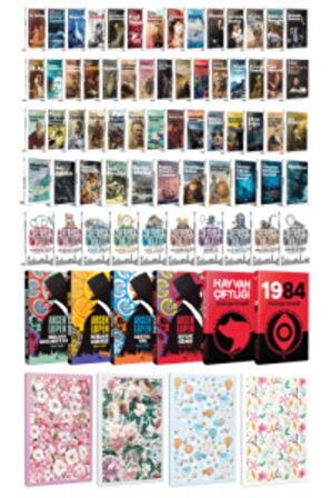 80 Dünya Klasiği Ve Çiçekli Çizgili Defter
Seti -2