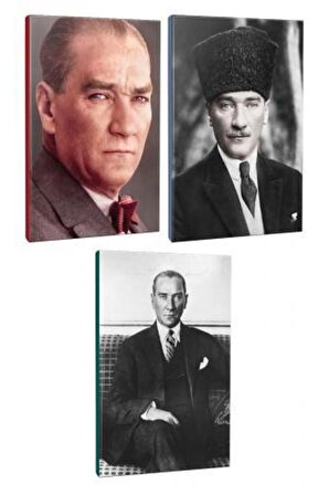 3Lü Atatürk- Çizgili Defter Seti 64 Sayfa
13,5X19,5Cm -1