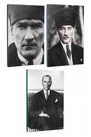3Lü Atatürk- Çizgili Defter Seti 64 Sayfa
13,5X19,5Cm -3