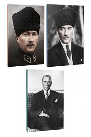 3Lü Atatürk- Çizgili Defter Seti 64 Sayfa
13,5X19,5Cm -4
