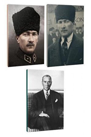 3Lü Atatürk- Çizgili Defter Seti 64 Sayfa
13,5X19,5Cm -5