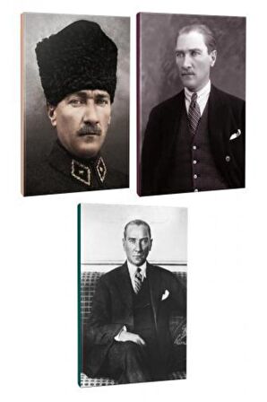 3Lü Atatürk- Çizgili Defter Seti 64 Sayfa
13,5X19,5Cm -6