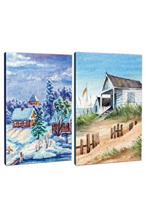 2li Manzara Temalı 13,5x19,5cm 64 Sayfa Çizgili
defter Seti -1