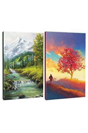2li Manzara Temalı 13,5x19,5cm 64 Sayfa Çizgili
defter Seti -8