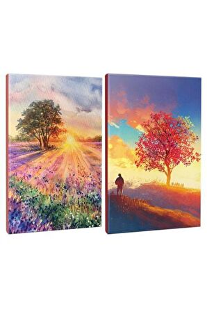2li Manzara Temalı 13,5x19,5cm 64 Sayfa Çizgili
defter Seti -9