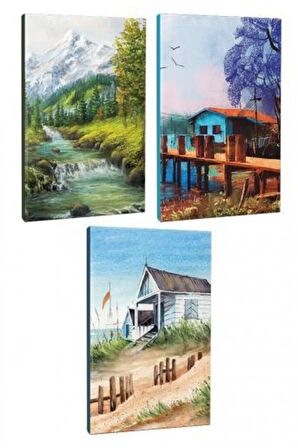 3lü Manzara Temalı 13,5x19,5cm 64 Sayfa Çizgili
defter Seti -2