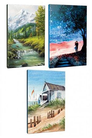 3lü Manzara Temalı 13,5x19,5cm 64 Sayfa Çizgili
defter Seti -3