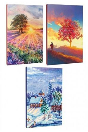 3lü Manzara Temalı 13,5x19,5cm 64 Sayfa Çizgili
defter Seti -6