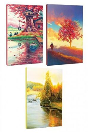 3lü Manzara Temalı 13,5x19,5cm 64 Sayfa Çizgili
defter Seti -8
