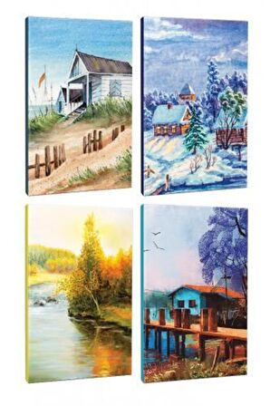 4lü Manzara Temalı 13,5x19,5cm 64 Sayfa Çizgili
defter Seti -2