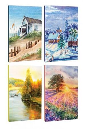 4lü Manzara Temalı 13,5x19,5cm 64 Sayfa Çizgili
defter Seti -3