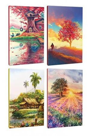 4lü Manzara Temalı 13,5x19,5cm 64 Sayfa Çizgili
defter Seti -6