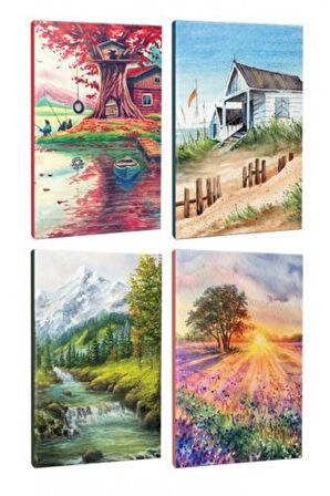 4lü Manzara Temalı 13,5x19,5cm 64 Sayfa Çizgili
defter Seti -8