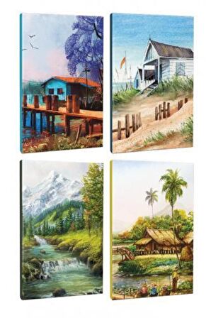4lü Manzara Temalı 13,5x19,5cm 64 Sayfa Çizgili
defter Seti -10