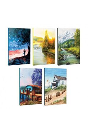 5li Manzara Temalı 13,5x19,5cm 64 Sayfa Çizgili
defter Seti -1