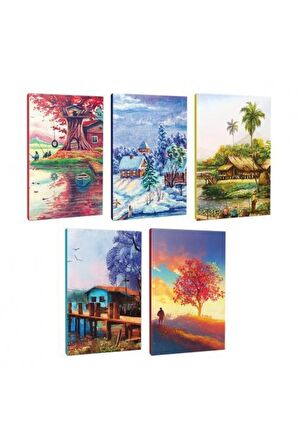 5li Manzara Temalı 13,5x19,5cm 64 Sayfa Çizgili
defter Seti -5