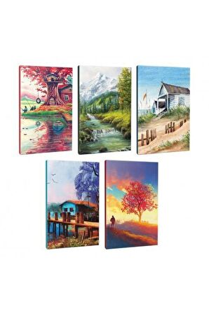 5li Manzara Temalı 13,5x19,5cm 64 Sayfa Çizgili
defter Seti -7