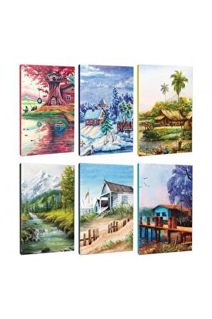 6lı Manzara Temalı 13,5x19,5cm 64 Sayfa Çizgili
defter Seti -1