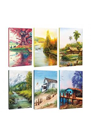 6lı Manzara Temalı 13,5x19,5cm 64 Sayfa Çizgili
defter Seti -2