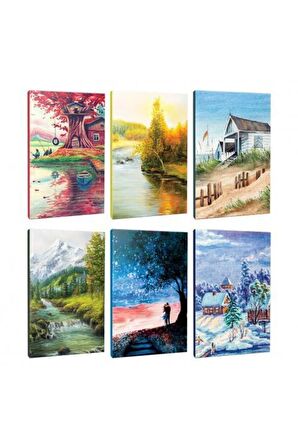 6lı Manzara Temalı 13,5x19,5cm 64 Sayfa Çizgili
defter Seti -9