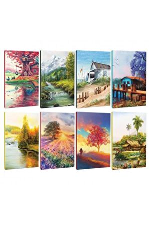 8li Manzara Temalı 13,5x19,5cm 64 Sayfa Çizgili
defter Seti -4