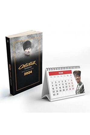 2024 Komutan Atatürk Ajanda ve 2024 Yapraklı Masa Takvimi