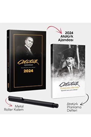 Gazi Paşa 2024 Atatürk Ajandası - Atatürk Planlama Defteri ve Metal Roller Kalem