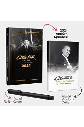 Trablusgarp 2024 Atatürk Ajandası - Atatürk Planlama Defteri ve Metal Roller Kalem
