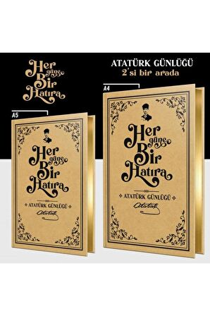 Atatürk Günlüğü 2'si Bir Arada - 1 Büyük 1 Küçük Ebat