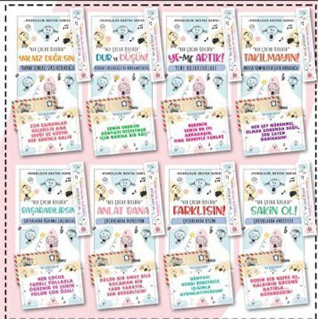 Çocuklar İçin Psikoloik Destek Serisi 8 Kitap - Ayraç ve Kartpostallı Özel Set / Emily R. Greenfield