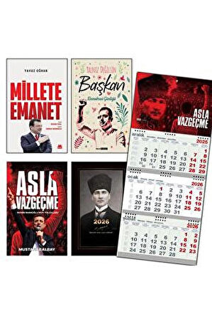 Halk Kitabevi Asla Vazgeçme - Millete Emanet - Yalnız Değilsin Başkan ve Gemici Duvar Takvimi