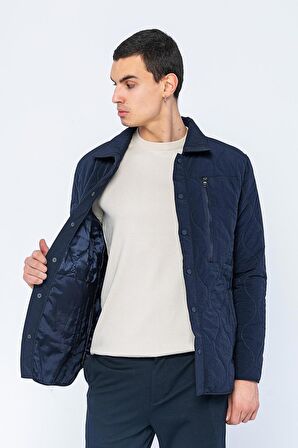 Erkek Regular Fit Çok Cepli Yırtmaç Kol Kapitoneli Astarlı Baharlık İnce Kısa Mont 