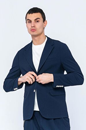 CEKMON Erkek Slim Fit Cepli Düğmeli Bürümcük Kumaş Klasik Ceket
