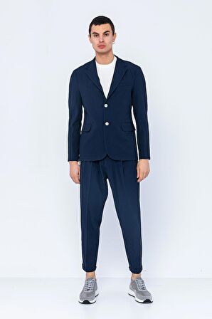 CEKMON Erkek Slim Fit Cepli Düğmeli Bürümcük Kumaş Klasik Ceket