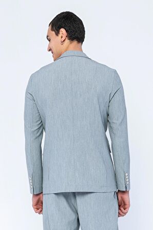 CEKMON Erkek Slim Fit Cepli Düğmeli Bürümcük Kumaş Klasik Ceket
