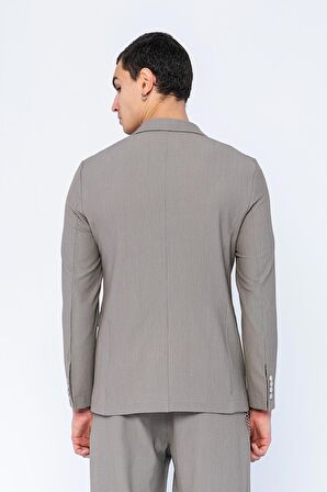 CEKMON Erkek Slim Fit Cepli Düğmeli Bürümcük Kumaş Klasik Ceket