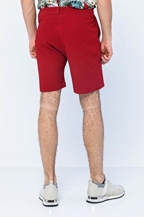 Erkek Relaxed Fit Pileli Bağcıklı Fermuarlı Bürümcük Kumaş Rahat Şort