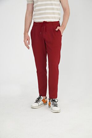 Erkek Regular Fit Fermuarlı ve Bağcıklı Rahat Jogger Pantolon