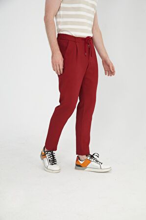 Erkek Regular Fit Fermuarlı ve Bağcıklı Rahat Jogger Pantolon