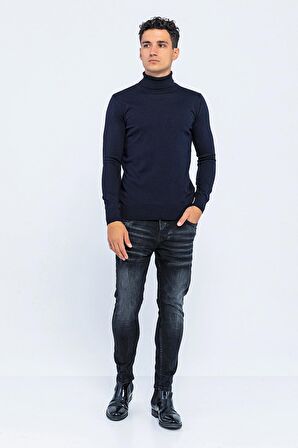 Erkek Regular Fit Uzun Kollu Boğazlı Kazak