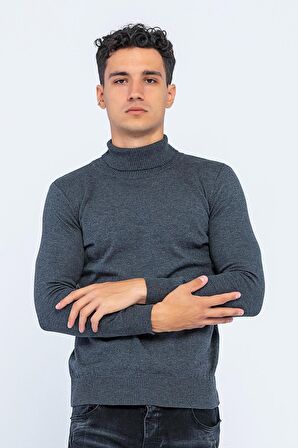 Erkek Regular Fit Uzun Kollu Boğazlı Kazak