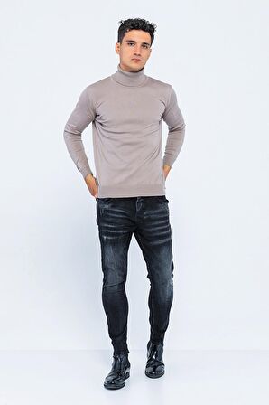 Erkek Regular Fit Uzun Kollu Boğazlı Kazak