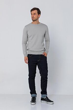 Erkek Bisiklet Yaka Rahat Kumaşlı Regular Fit Kazak