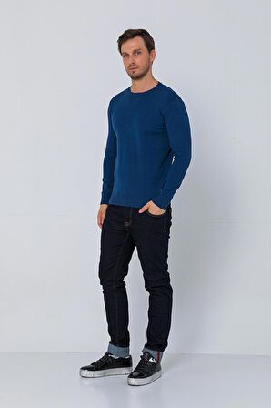 Erkek Bisiklet Yaka Rahat Kumaşlı Regular Fit Kazak