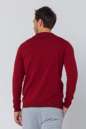 Erkek Regular Fit Düz Renk Polo Kaleci Yaka Uzun Kollu Triko Kazak