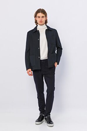 CEKMON Erkek Düğmeli Çok Cepli Rahat Blazer Regular Fit Klasik Ceket