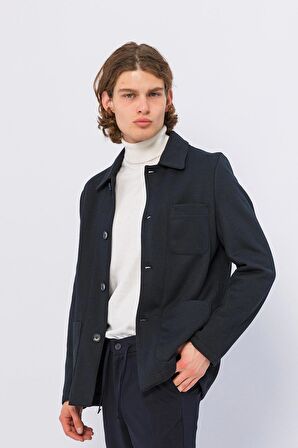 CEKMON Erkek Düğmeli Çok Cepli Rahat Blazer Regular Fit Klasik Ceket